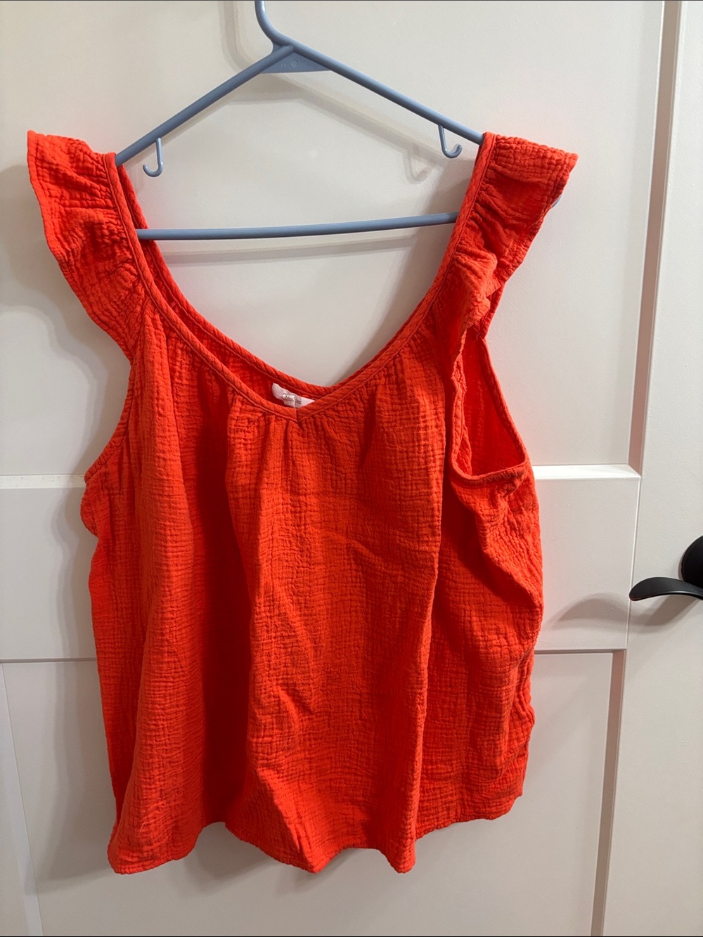 Maurices Bright Orange Ruffle Sleeve Tank Top